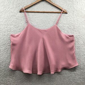 Abound Chiffon Layered Keyhole Tank Top Pink 1X‎